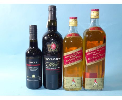 Johnnie Walker Red Label Old Scotch Whisky, 1 litre, high shoulder, one bottle, Johnnie Walker Red Label, 70% proof, 26⅔fl.oz