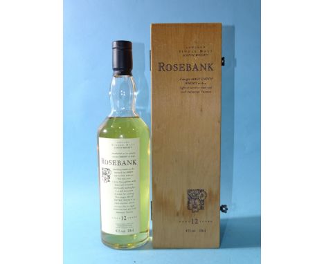 Rosebank 'Flora &amp; Fauna' Lowland Single Malt Scotch Whisky, Aged 12 years, 43% vol 70cl, in original wooden box, (high sh