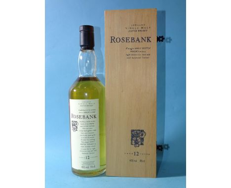 Rosebank 'Flora &amp; Fauna' Lowland Single Malt Scotch Whisky, Aged 12 years, 43% vol, 70cl, in original wooden box, (high s