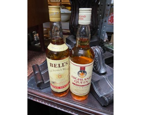 Two Bottlings of Scotch Whisky. Highland Queen and Bell's extra special. 