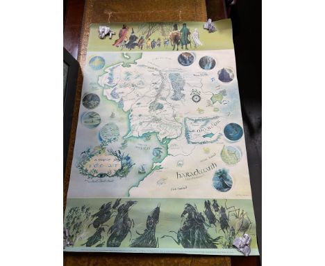 A Vintage 1970's Lord of the Rings map poster. 