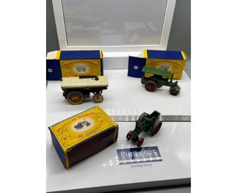 Three Models of Yesteryear by Lesney with Boxes. No.1 The Allchin 7-N.H.P Traction Engine, No.9 The Fowler Big Lion Showman E
