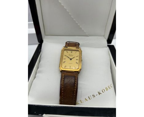 A Vintage gent's Klaus Kobec Quartz watch with box. 