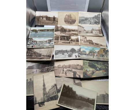 A Large quantity of vintage postcards which includes the forth rail bridge and various harbours and piers 