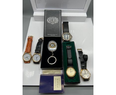 A Quantity of vintage watches and Grants &amp; Dalvey key- ring compass. Watches makes Include Timex, Sekonda 17 Jewels- USSR