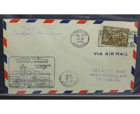 Stamps, album of flight related covers, first flight and commemorative, 1929 onwards 