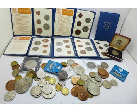 Britains First Decimal Coin folders, commemorative crowns and other British coinage 