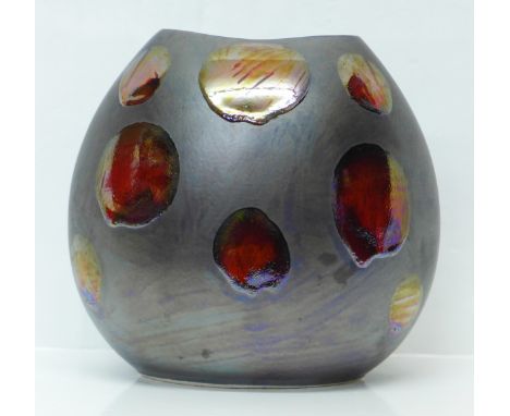 A Poole Pottery Metallic Galaxy large purse vase, 26cm 