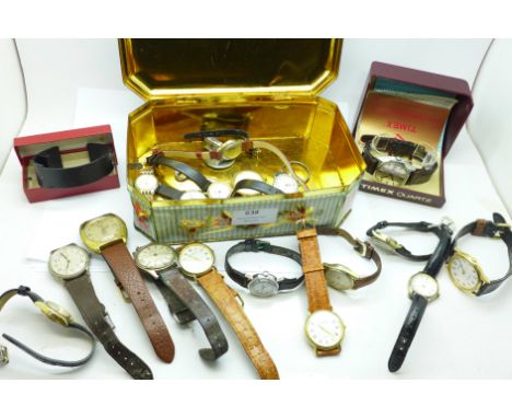 Nineteen wristwatches including Rotary GT Monza, Buler, Sekonda and Timex, (most a/f) 