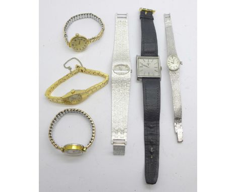 Six manual wind Rotary wristwatches including one gentleman's 