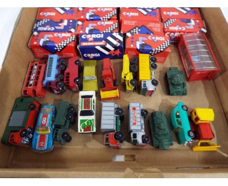 Diecast - A collection of 23 Corgi diecast model motor vehicles, also included in the lot is a collection of Lesney and Match
