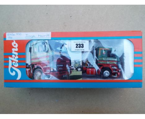 Tekno -Scania R143M 450 Topline 6x2 tractor unit 'Joseph Merritt - Nottingham', mint in window box - one off with 1 photo and
