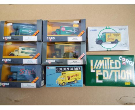 Corgi Classics - Limited Edition boxed set # 97086, Golden Oldies, Weetabix # 19302, NSPCC Bedford Van # 97123 and five Corgi