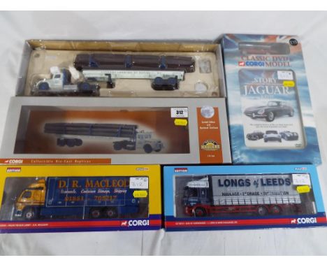 Corgi - a Corgi limited edition heavy haulers vehicle 1:50 scale, a Volvo MX box lorry model No. CC13520, a DAF - CF curtains