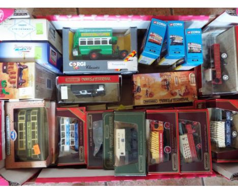 Approximately 31 diecast model motor vehicles, Corgi Classics, Matchbox Models of Yesteryear, Great Beers, Trams, etc, all ap