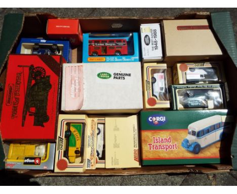 Approximately 16 diecast model motor vehicles, Corgi, Matchbox Models of Yesteryear, Lledo, Burago and similar, all appear mi