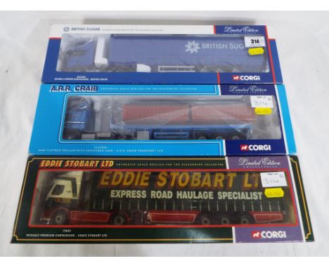 Corgi - three good quality diecast heavy goods vehicles to include model No. CC12221 British Sugar, CC12004 A.R.R. Craib, and