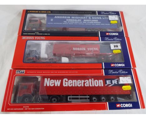 Corgi - three heavy goods diecast model vehicles by Corgi to include CC12609 Morris Young, CC12201 A. Wishart & Sons Ltd and 