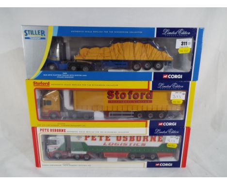 Corgi - three Corgi diecast limited edition heavy goods vehicles to include CC12209, CC12702 and CC76801, all appear mint in 