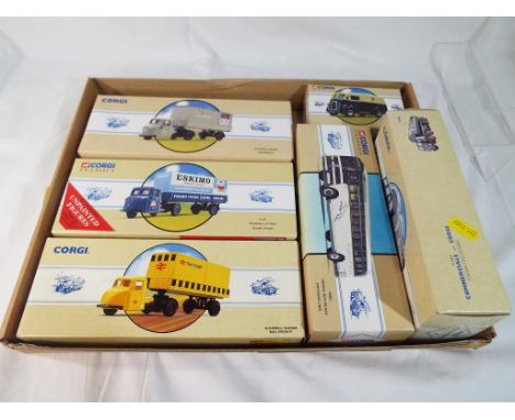 Corgi - 6 diecast model motor vehicles from the Corgi Classics range to include, # 97910 Scammell Scarab Rail Freight, # 9733