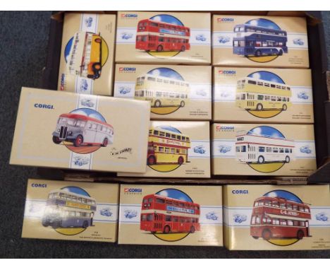 Corgi Classic Public Transport - eleven boxed sets of diecast model buses # 97820, 97826, 97233, 97232, 97193, 97231, 97826, 