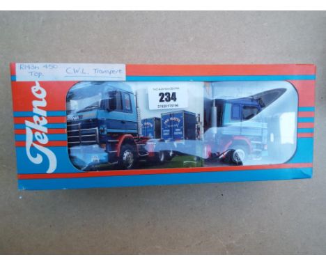 Tekno - Scania R143M 450 Topline 6x2 tractor unit 'C.W.L Transport - Lanarkshire', mint in window box - one off with 2 photos