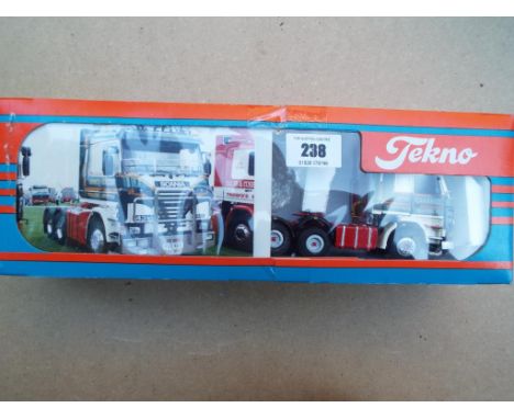 Tekno - Scania R143M 450 Topline 6x2 tractor unit 'Jamie Green - Knutsford, Norfolk ', mint in  modified box - one off with 2