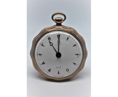 Le Roy Eleve de Breguet, a Continental gold and enamel cased verge watch for the Turkish market, the enamel dial with Turkish