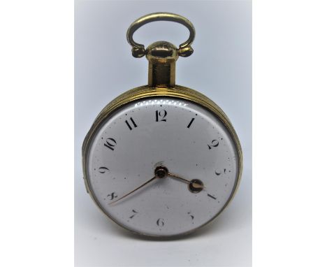 Gilt metal verge watch, signed to the back plate Dwerrihouse Carter and Sons, Berkeley Square, No. 8906, the enamel dial with