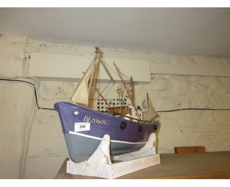 Wooden scale model of the trawler ' Marina ' 