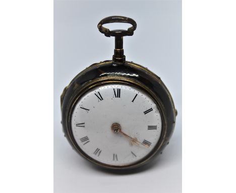 Thomas Tompion.  Gilt pair cased verge watch, the movement signed Thomas Tompion, London, No. 3080, the enamel dial with Roma