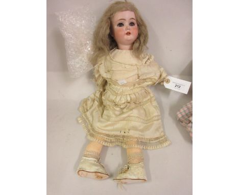 Simon Halbig bisque headed doll marked 1909, 2 Germany SH flanking a star with sleeping eyes and open mouth with four teeth o