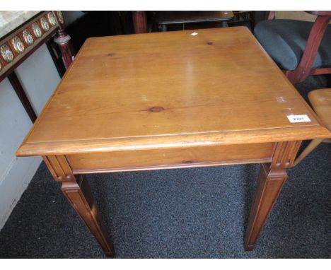 20th Century square pine lamp table on square tapering supports 