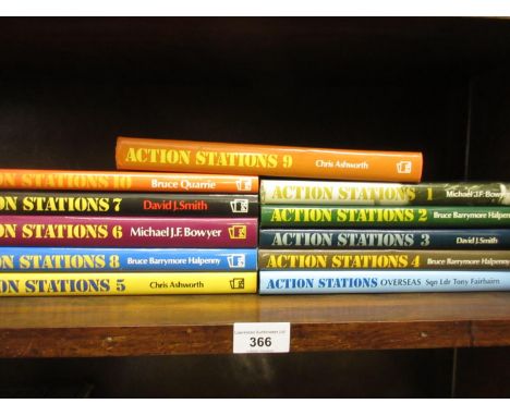 Various authors set of ten First Edition volumes, ' Action Stations ' together with Overseas volume published Patrick Stephen