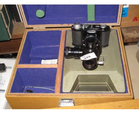 Olympus Tokyo PM-6213899 microscope camera in fitted case with exposure meter.