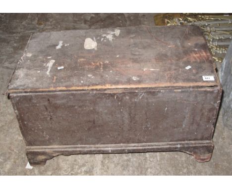 Stained pine trunk on bracket feet.