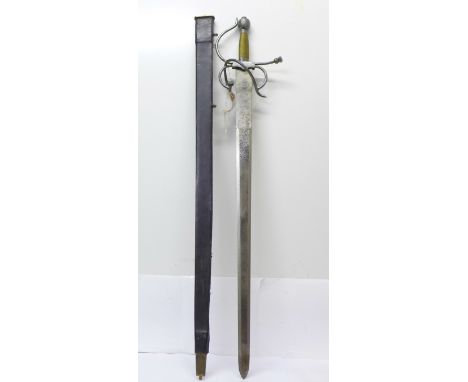 A sword with scabbard, blade 78cm 