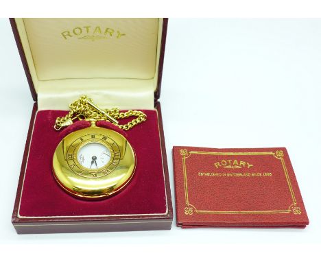 A Rotary half-hunter pocket watch with box and leaflet 