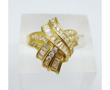 A silver gilt cocktail ring, the shank marked Elanza, O 