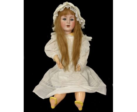 Early 20th century&nbsp;Large German Bisque doll&nbsp;Arthur Schoenau &amp; Hoffmeister doll.&nbsp;with sleep eyes, open mout