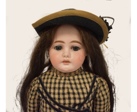 Early 20th century German bisque doll from Heinrich Handwerck.Open mouth, fix head,&nbsp;Kid Leather Body,. Marked Hch 2. H b