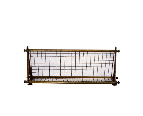 This vintage train car luggage shelf offers an elevated storage solution. Issued: 20th centuryDimensions: 30.25"L x 13.25"W x