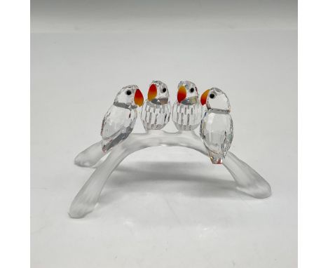 Part of the Feathered Beauties theme group, these sweet birds have clear crystal bodies with fire opal beaks and jet-black cr