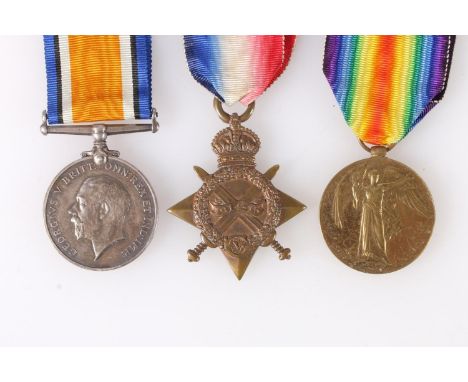 Medals of 1673 Private A Buchanan of the Royal Scots comprising WWI war medal, victory medal and 1914-15 star [1673 PTE A BUC