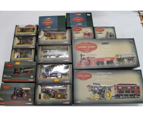 Corgi 1:50 scale Vintage Glory of Steam diecast models to include 80305 Garrett 4CD Road Tractor, Trailers and Log Load Wynns