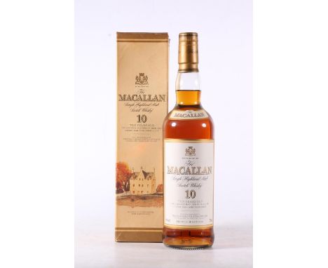 MACALLAN 10 year old single malt Scotch whisky, old style cream and gilt label, 40% abv., 70cl, boxed. 