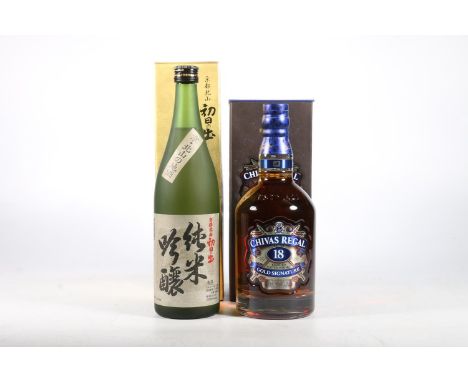 CHIVAS REGAL 18 year old Gold Signature blended Scotch whisky 70cl 40% abv. and a bottle of HANEDA SHUZO Japanese saki 15% ab