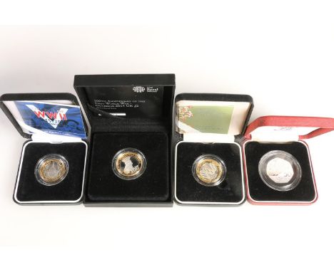 The Royal Mint UNITED KINGDOM Queen Elizabeth II (1952-2022) three silver proof two pound £2 coins including Piedfort 2003 ce