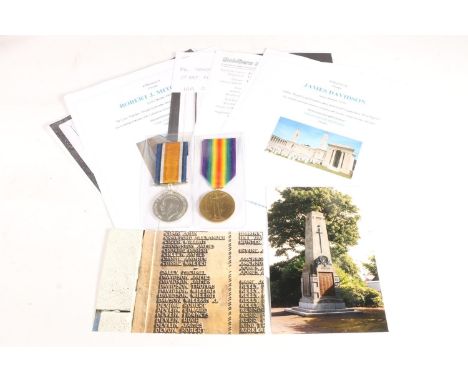 Medal of 52379 Private James Davidson of the 1st Battalion Royal Scots Fusiliers who died 2nd September 1918, killed in actio
