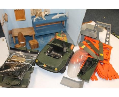 Action Man Training Tower, a homemade War Room (Command Centre), vehicle etc. 